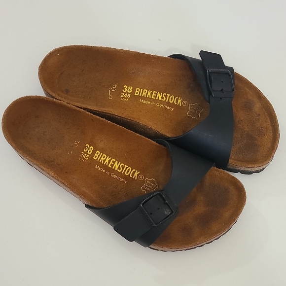 Birkenstock Shoes - Flipflop Birkinstocks Black Leather
